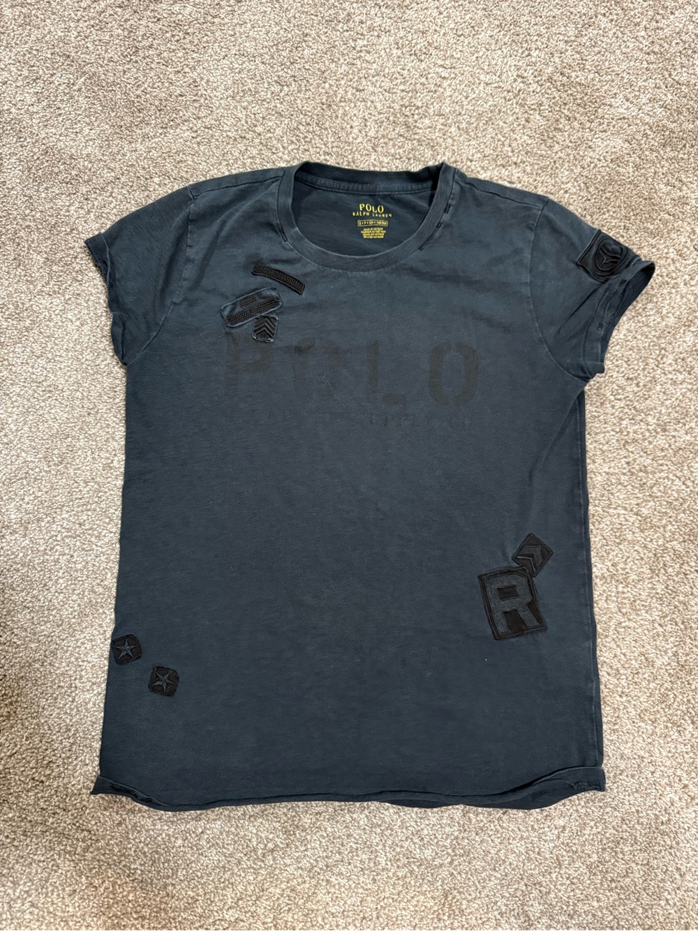 Polo by Ralph Lauren Black Short Sleeve Patch Tee